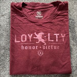 Express Red Short Sleeve Tee Loyalty Design